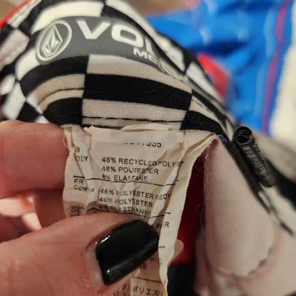 Volcom ModTech Swim Board Shorts Mens Size 30 Red White Blue Striped - Picture 4 of 5